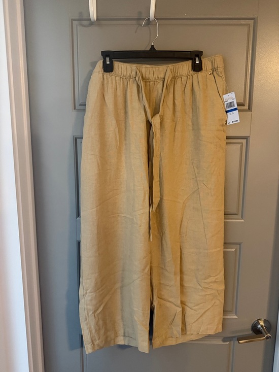 Michael Kors Pants - NWT Michael Kors Khacki Wide Leg Linen-Blend Pants